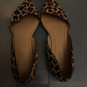 JCREW CALF HAIR LEOPARD FLATS